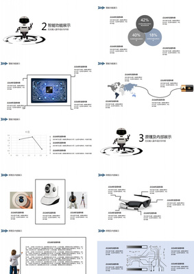 智能機器人科技產品PPT模板 賦能智能科技產品技術開發(fā)